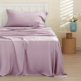 Bedsure cooling sheet set, Rayon Derived from Bamboo, Deep Pocket Up to 16", Breathable & Soft, Hotel Luxury Silky Bedding Sheet (Color: Lavender, size: King)