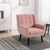 Modern Soft Velvet Material Ergonomics Accent Chair Living Room Chair Bedroom Chair Home Chair With Black Legs For Indoor Home