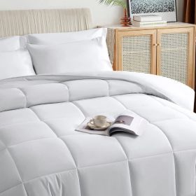 Black King Size Comforter Set - 7 Pieces,Bed in a Bag Bedding Sets with All Season Soft Quilted Warm Fluffy Reversible Comforter (Color: White, size: King)