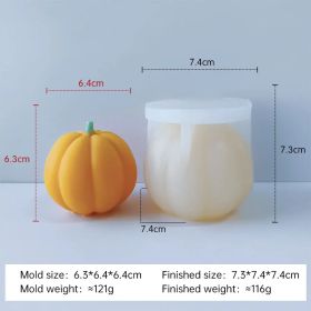 Halloween Pumpkin Silicone Mold DIY Aromatherapy Candles Drip Resin Plaster Ornaments Mould Handmade Soap Candle Making (variation: 3)