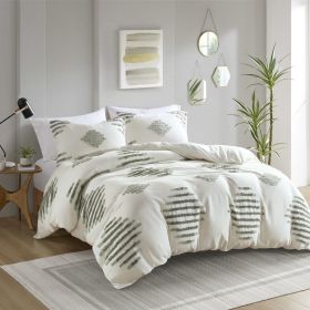 3 Piece Cotton Blend Chenille Duvet Cover Set (Color: as Pic)