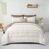 Comforter Set King Size,7 Pieces Bed in a Bag Grey White Comforter Geometric Bohemian Complete Bedding Set with Sheet