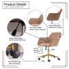 Modern Velvet Fabric Material Adjustable Height 360 revolving Home Office Chair with Gold Metal Legs and Universal Wheels for Indoor