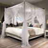 4 Corners Post Canopy Bed Curtain for Girls & Adults - Royal Luxurious Cozy Drapes - Cute Princess Bedroom Decoration