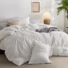 100%Washed Cotton Duvet Cover Minimalist Duvet Cover Linen Like 3 Pieces Plain Simple Cotton Duvet Cover Set with 2 Pillow Shams