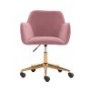 Modern Velvet Fabric Material Adjustable Height 360 revolving Home Office Chair with Gold Metal Legs and Universal Wheels for Indoor