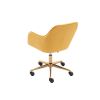 Modern Velvet Adjustable Height 360 Revolving Home Office Chair With Gold Metal Legs And Universal Wheel For Indoor