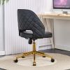 Modern home PU office chair adjustable 360 ¬∞ rotating chair engineering plastic armless rotating computer chair with wheels living room bedroom offic