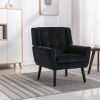 Modern Soft Velvet Material Ergonomics Accent Chair Living Room Chair Bedroom Chair Home Chair With Black Legs For Indoor Home