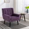 Modern Soft Velvet Material Ergonomics Accent Chair Living Room Chair Bedroom Chair Home Chair With Black Legs For Indoor Home