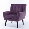 Modern Soft Velvet Material Ergonomics Accent Chair Living Room Chair Bedroom Chair Home Chair With Black Legs For Indoor Home