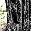 Metallic Tree Blackout Curtains Bedroom Length Living-Room Branch Print Curtain Panels Triple Weave Thermal Insulated Drapes