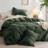 100% Washed Cotton Duvet Cover Cream Minimalist Duvet Cover Linen Like - 3 Pieces Plain Simple Cotton Duvet Cover Set