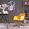 Modern Velvet Adjustable Height 360 Revolving Home Office Chair With Gold Metal Legs And Universal Wheel For Indoor