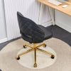 Modern home PU office chair adjustable 360 ¬∞ rotating chair engineering plastic armless rotating computer chair with wheels living room bedroom offic