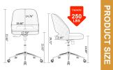 Modern home PU office chair adjustable 360 ¬∞ rotating chair engineering plastic armless rotating computer chair with wheels living room bedroom offic