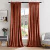 Curtains Thermal Insulated Blackout Curtain Drapes for Bedroom Living Room Darkening Long Curtains Panels Rod Pocket Set of 2