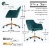 Modern Velvet Fabric Material Adjustable Height 360 revolving Home Office Chair with Gold Metal Legs and Universal Wheels for Indoor