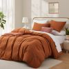 100% Washed Cotton Duvet Cover Set, Durable Fade-Resistant Natural Bedding Set (No Comforter)