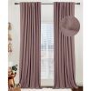 100% Blackout Shield Linen Blackout Curtains for Bedroom 96 Inches Long,Back Tab/Rod Pocket Living Room Drapes,