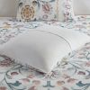 4 Piece Floral Comforter Set with Throw Pillow