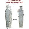 Tall Crushed Diamond Floor Vase Large Silver Mirror Vases for Decor Living Room Floor Decoration Home Decorations 26.8 Inches