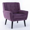 Modern Soft Velvet Material Ergonomics Accent Chair Living Room Chair Bedroom Chair Home Chair With Black Legs For Indoor Home