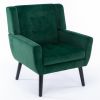 Modern Soft Velvet Material Ergonomics Accent Chair Living Room Chair Bedroom Chair Home Chair With Black Legs For Indoor Home