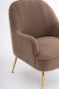 Modern Soft Teddy fabric Ivory Ergonomics Accent Chair Living Room Chair Bedroom Chair Home Chair With Gold Legs And Adjustable Legs For Indoor Home