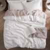 100% Cotton Waffle Weave Coconut White Duvet Cover Queen Size, Soft and Breathable Queen Duvet Cover Set