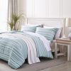 Duvet Cover Set, Cotton Bedding with Matching Shams & Button Closure, All Season Home Decor (Clearwater Cay Blue,)