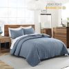 Quilt King Size Dusty Blue, Lightweight Quilt for Summer Ultra-Soft Microfiber Modern Style Quilted Clouds Pattern Bedspread