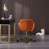 Modern Velvet Adjustable Height 360 Revolving Home Office Chair With Gold Metal Legs And Universal Wheel For Indoor