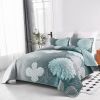 Floral Quilt Set Boho Bedspread 3 Pieces Soft Lightweight Coverlet with 2 Pillow Shams for All Season