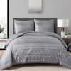 Comforter Set King Size,7 Pieces Bed in a Bag Grey White Comforter Geometric Bohemian Complete Bedding Set with Sheet