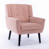 Modern Soft Velvet Material Ergonomics Accent Chair Living Room Chair Bedroom Chair Home Chair With Black Legs For Indoor Home