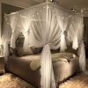 4 Corners Post Canopy Bed Curtain for Girls & Adults - Royal Luxurious Cozy Drapes - Cute Princess Bedroom Decoration