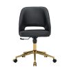 Modern home PU office chair adjustable 360 ¬∞ rotating chair engineering plastic armless rotating computer chair with wheels living room bedroom offic