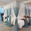 4 Corners Post Canopy Bed Curtain for Girls & Adults - Royal Luxurious Cozy Drapes - Cute Princess Bedroom Decoration